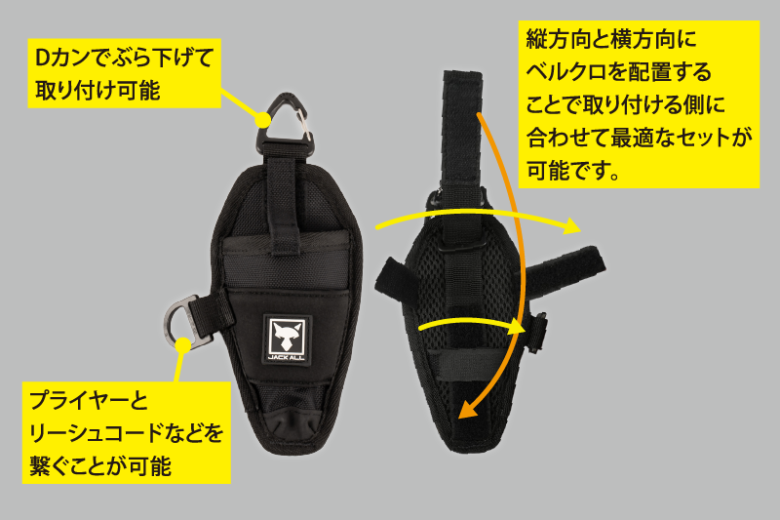 背面のベルクロや上部Dカンの解説