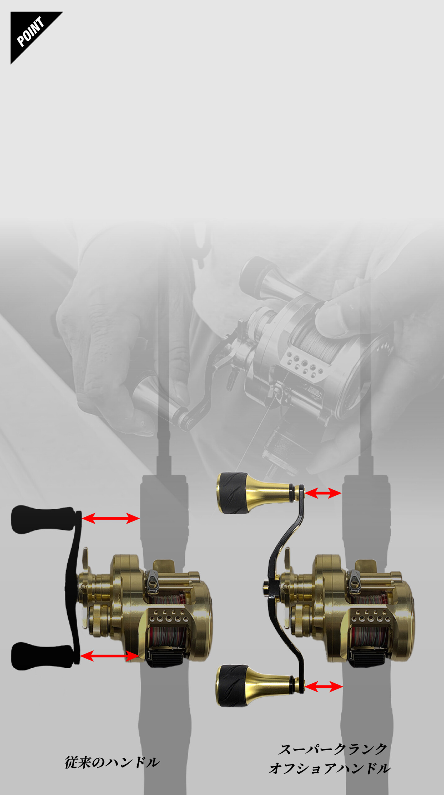 SUPER CRANK OFFSHORE HANDLE 120 スーパークランク オフショアハンドル 120 